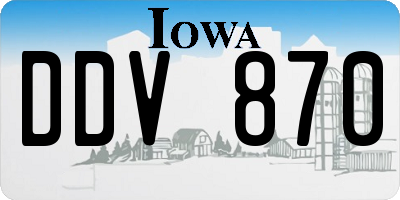 IA license plate DDV870