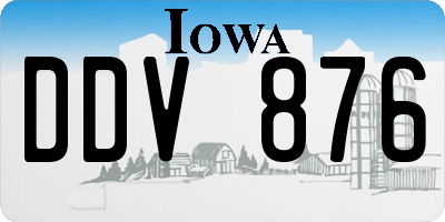 IA license plate DDV876