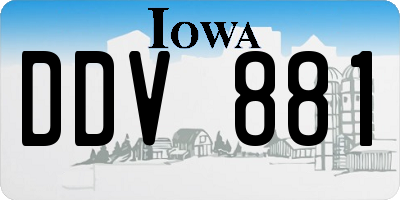 IA license plate DDV881