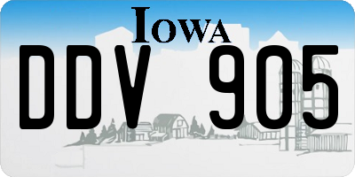 IA license plate DDV905