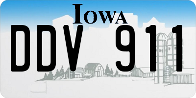 IA license plate DDV911
