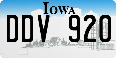 IA license plate DDV920