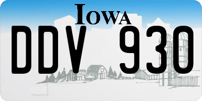 IA license plate DDV930