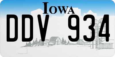 IA license plate DDV934