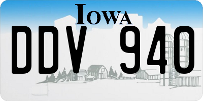 IA license plate DDV940