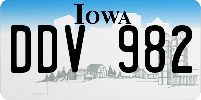IA license plate DDV982