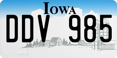 IA license plate DDV985