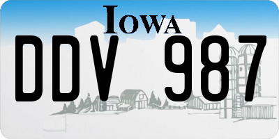 IA license plate DDV987