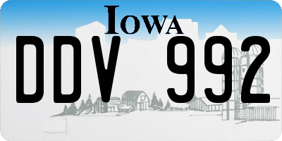 IA license plate DDV992
