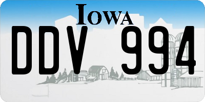 IA license plate DDV994