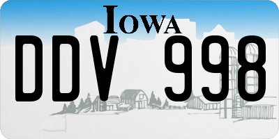 IA license plate DDV998