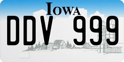 IA license plate DDV999