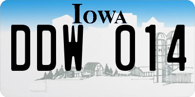 IA license plate DDW014