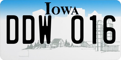 IA license plate DDW016
