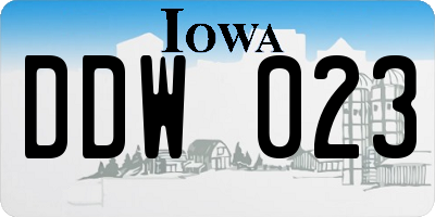 IA license plate DDW023