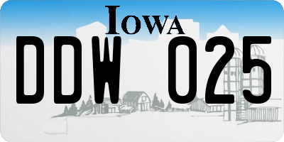 IA license plate DDW025