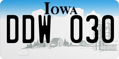 IA license plate DDW030