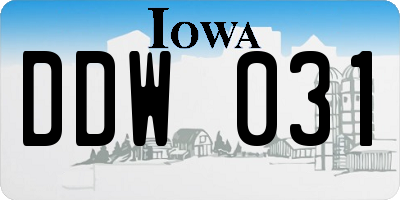 IA license plate DDW031