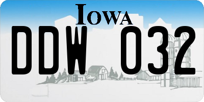 IA license plate DDW032