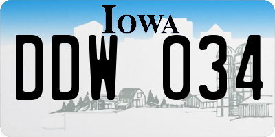 IA license plate DDW034