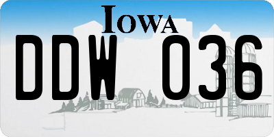 IA license plate DDW036