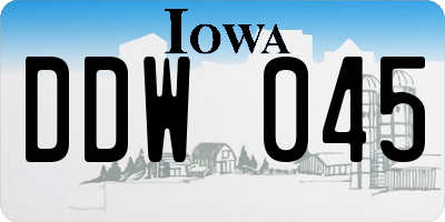IA license plate DDW045