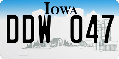 IA license plate DDW047