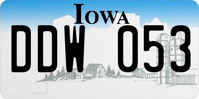 IA license plate DDW053