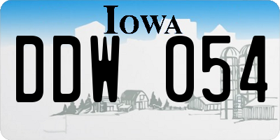 IA license plate DDW054