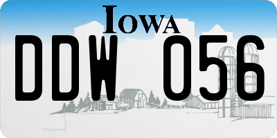 IA license plate DDW056
