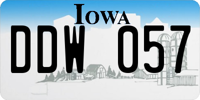 IA license plate DDW057