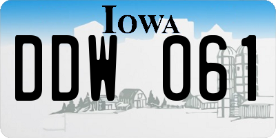 IA license plate DDW061