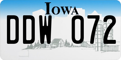 IA license plate DDW072
