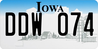 IA license plate DDW074