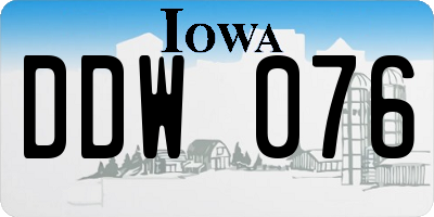 IA license plate DDW076