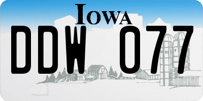 IA license plate DDW077