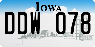 IA license plate DDW078