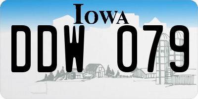 IA license plate DDW079
