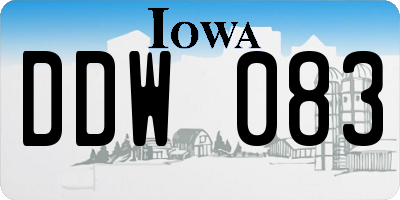 IA license plate DDW083