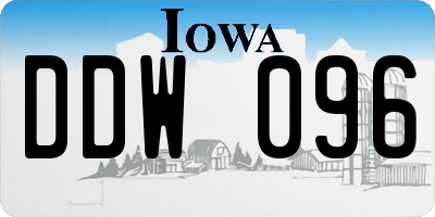 IA license plate DDW096