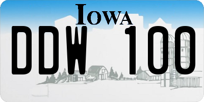 IA license plate DDW100