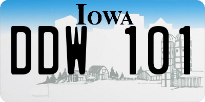 IA license plate DDW101