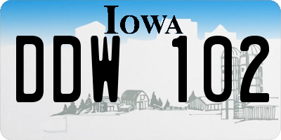 IA license plate DDW102