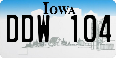 IA license plate DDW104