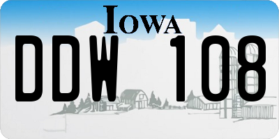 IA license plate DDW108