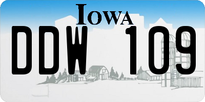 IA license plate DDW109