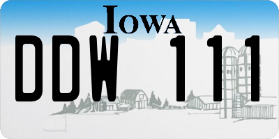IA license plate DDW111