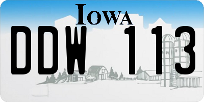 IA license plate DDW113