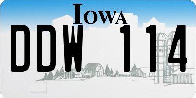 IA license plate DDW114