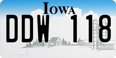 IA license plate DDW118